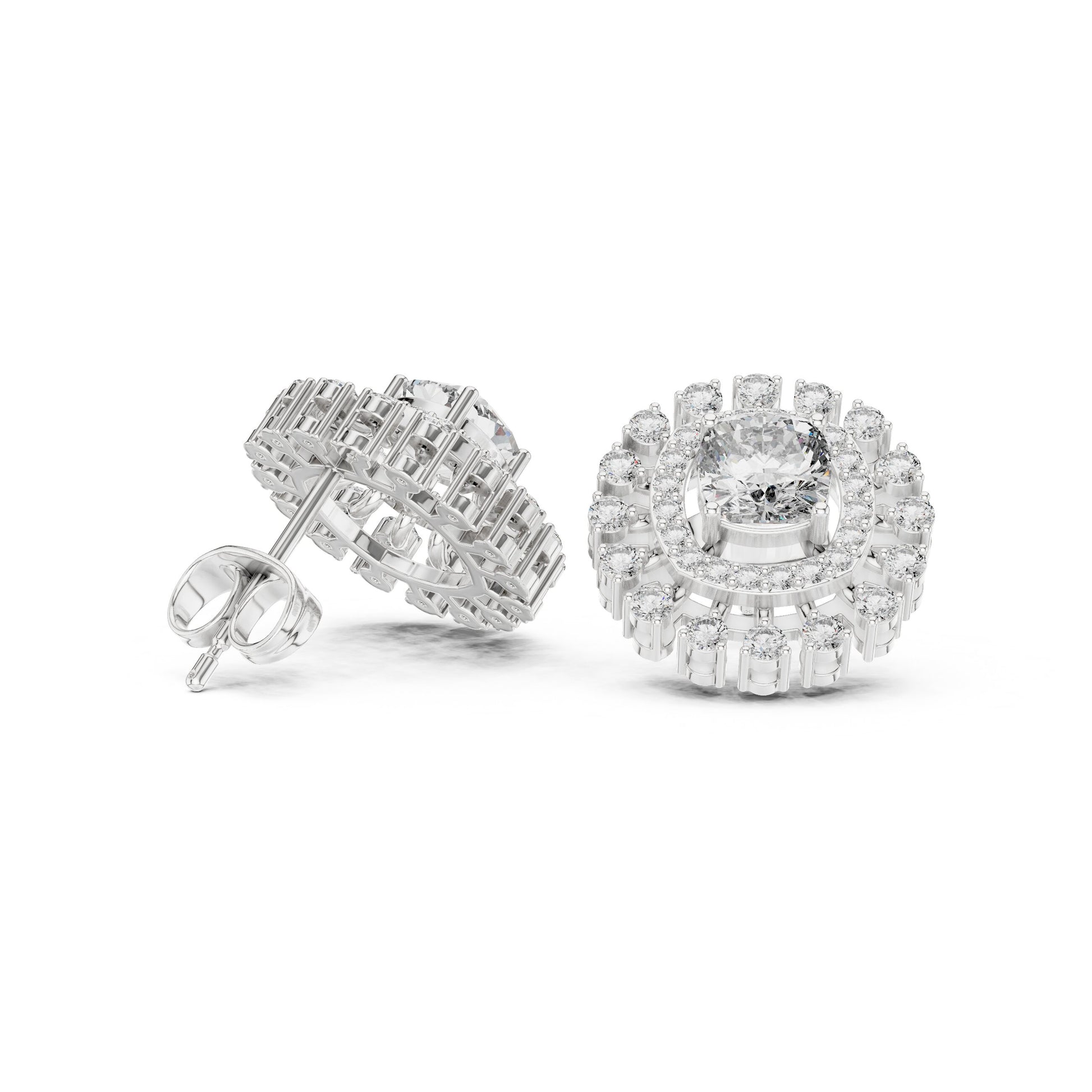 Round Stud Lab Grown Diamond Earrings