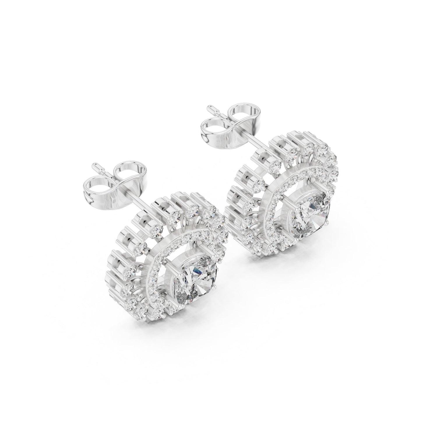 Round Stud Lab Grown Diamond Earrings