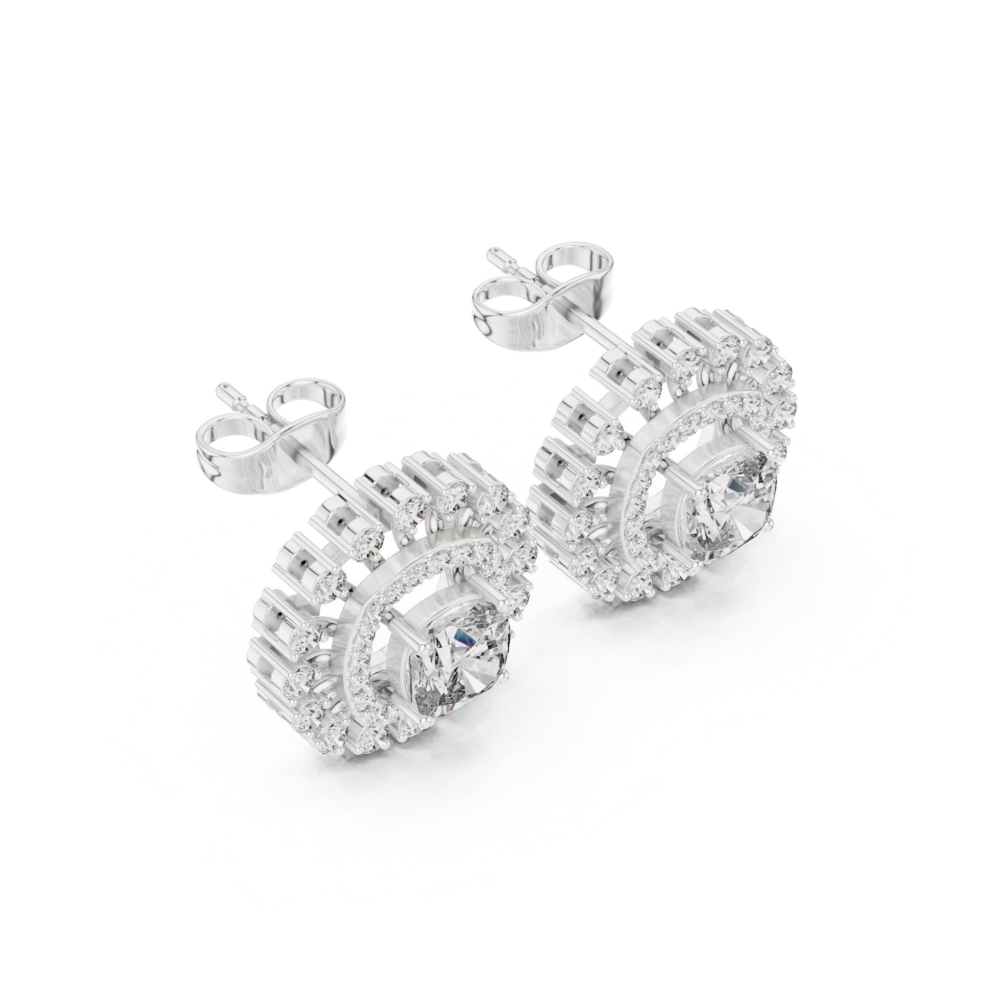 Round Stud Lab Grown Diamond Earrings