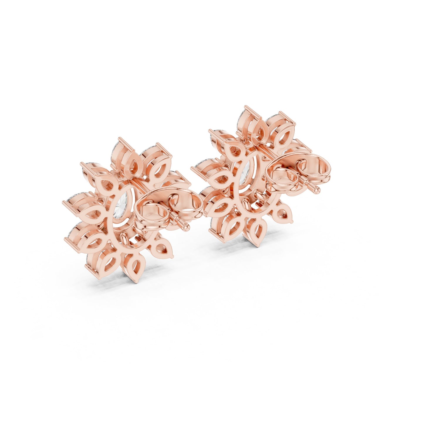 Mixed Shape Lab Grown Diamond Cluster Earrings