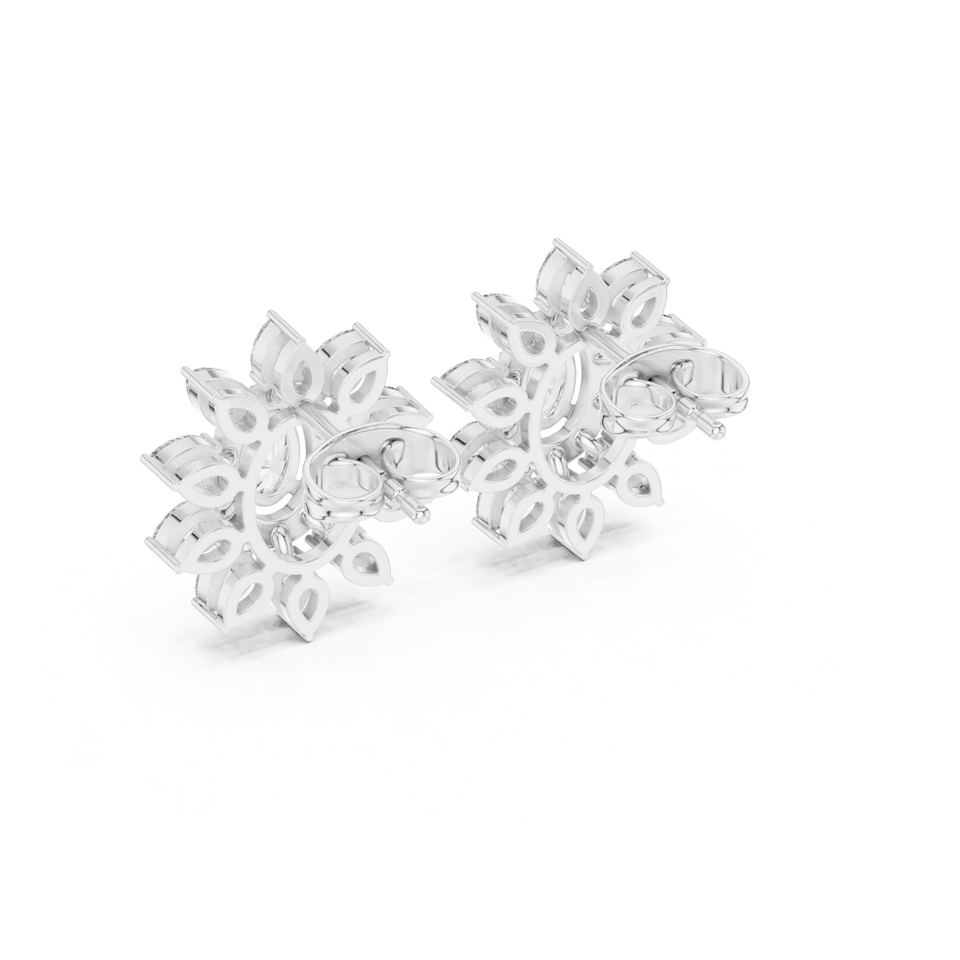 Mixed Shape Lab Grown Diamond Cluster Earrings
