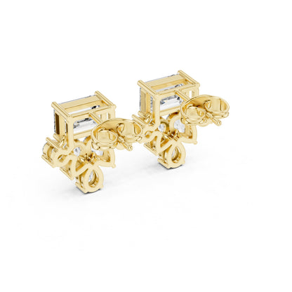 Mixed Shape Lab Grown Diamond Cluster Earrings