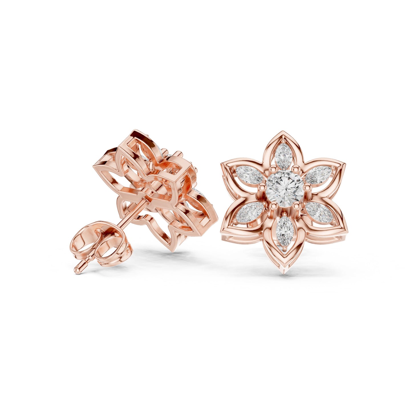 Mixed Shape Lab Grown Diamond Stud Earrings