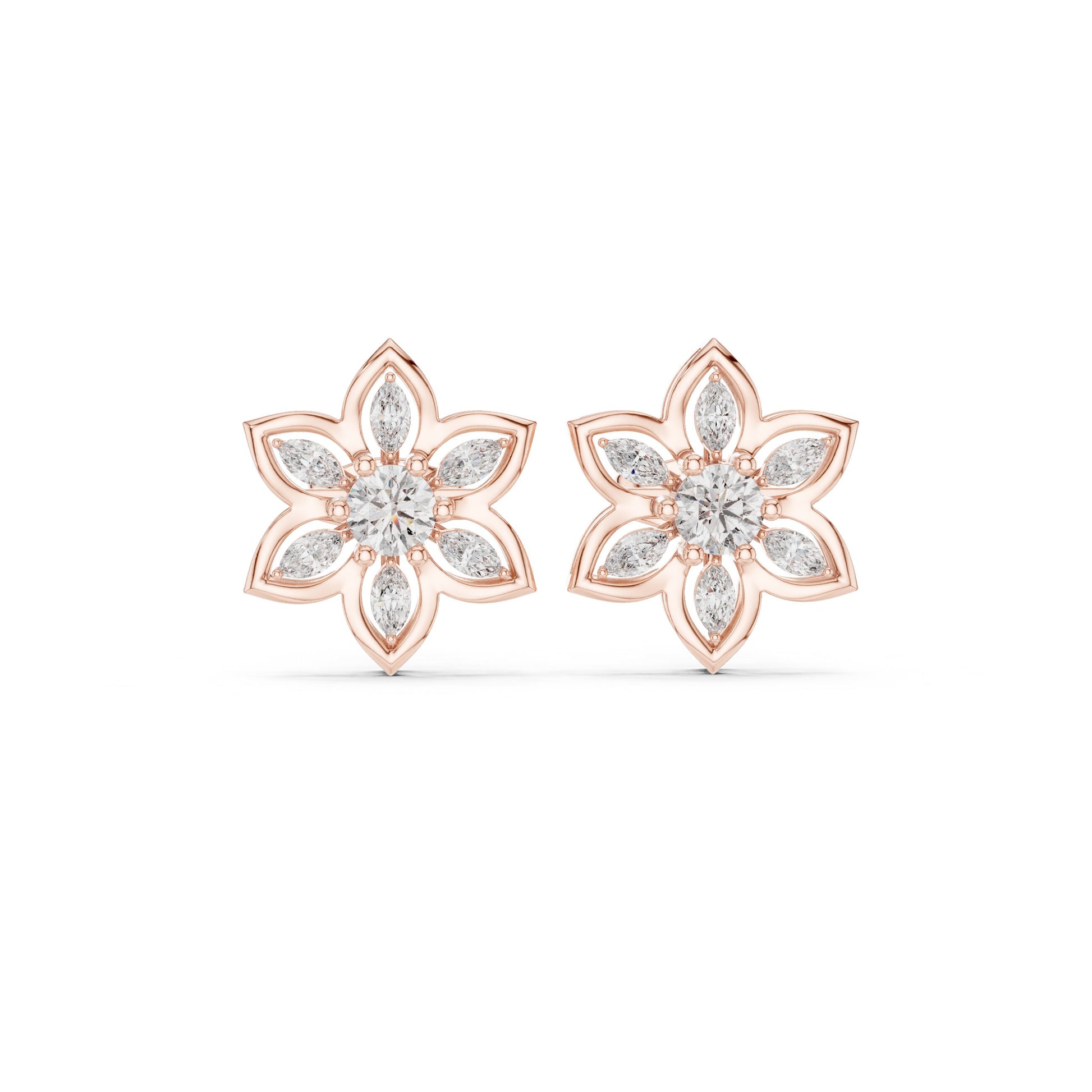Mixed Shape Lab Grown Diamond Stud Earrings
