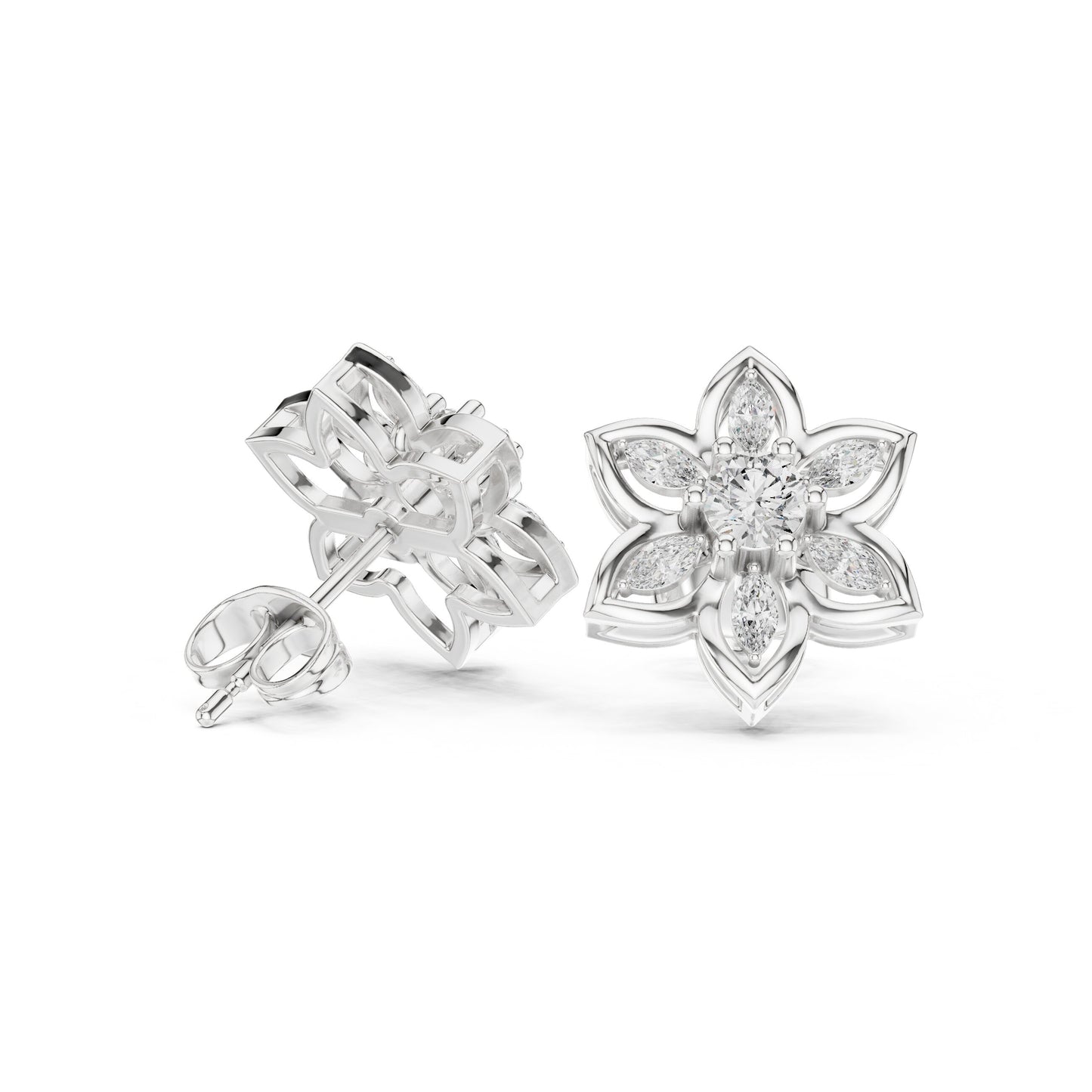 Mixed Shape Lab Grown Diamond Stud Earrings