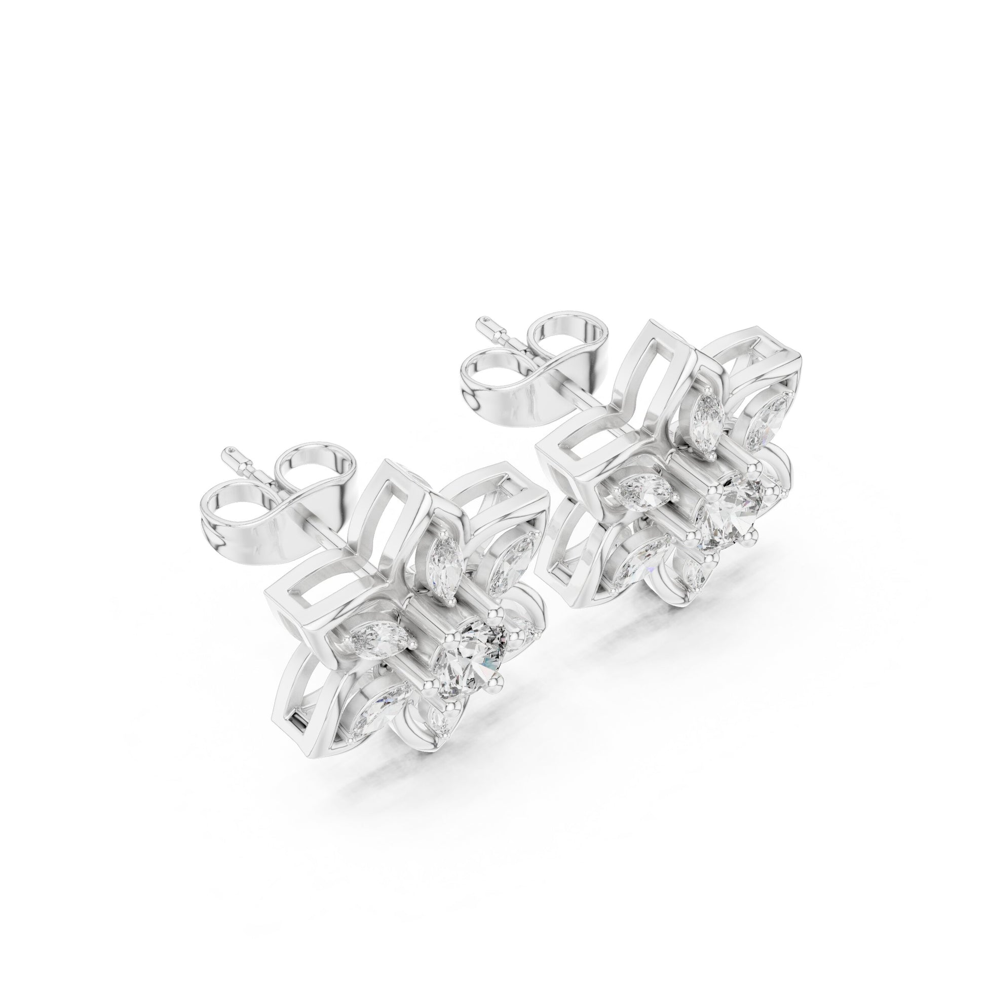 Mixed Shape Lab Grown Diamond Stud Earrings