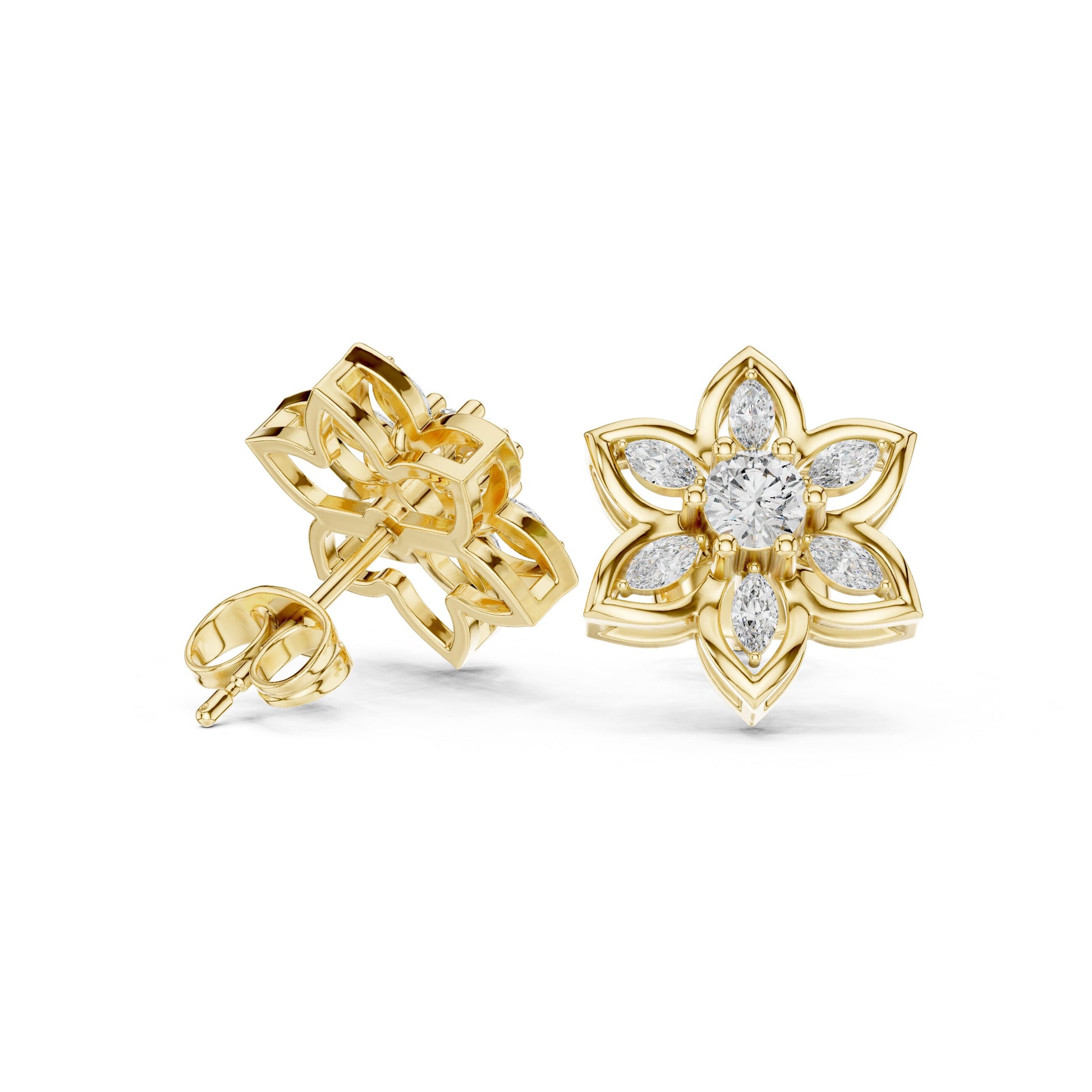 Mixed Shape Lab Grown Diamond Stud Earrings