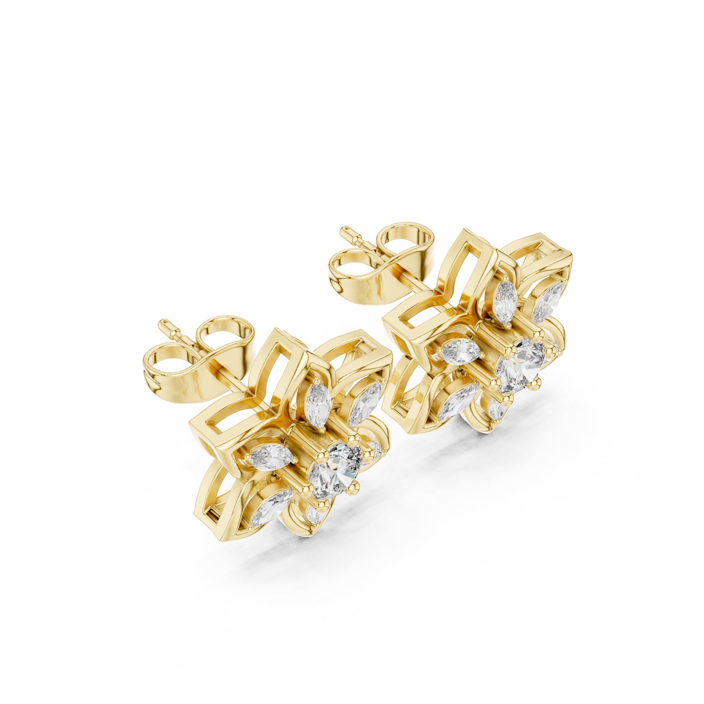 Mixed Shape Lab Grown Diamond Stud Earrings