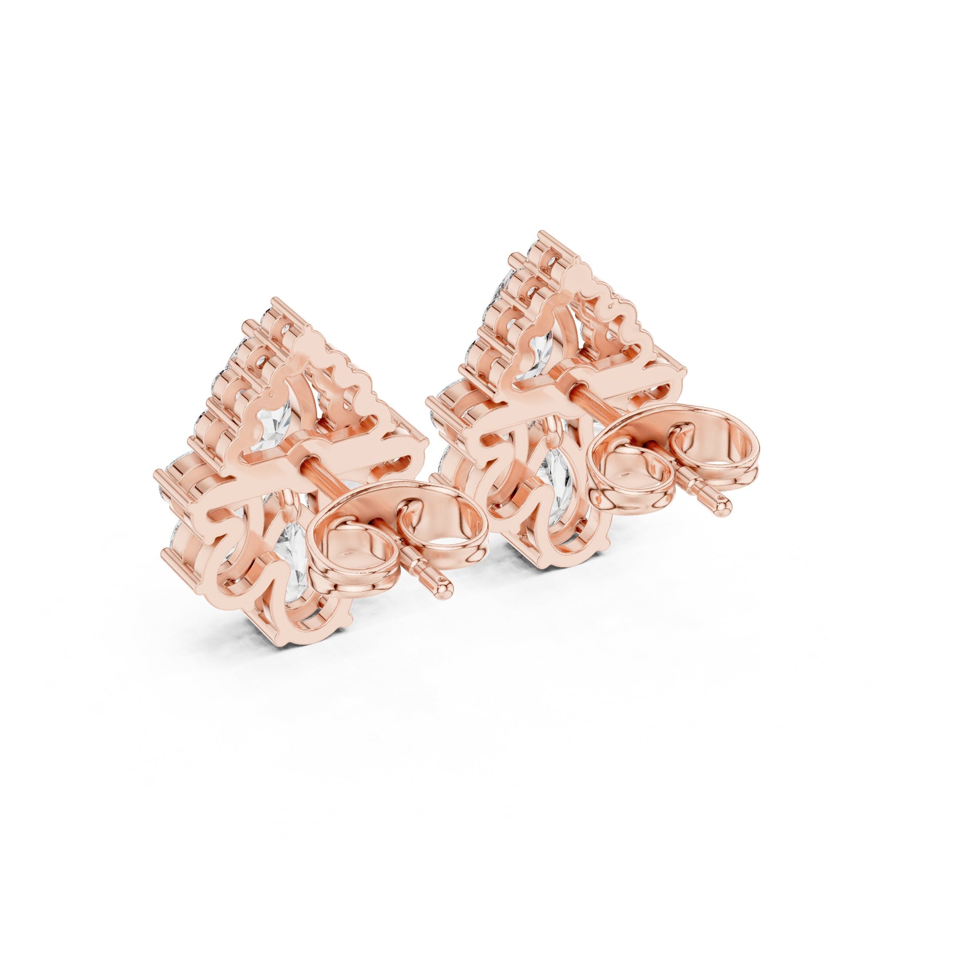 Mixed Shape Lab Grown Diamond Cluster Earrings