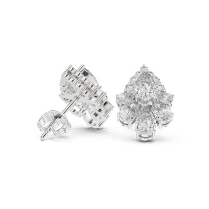 Mixed Shape Lab Grown Diamond Cluster Earrings