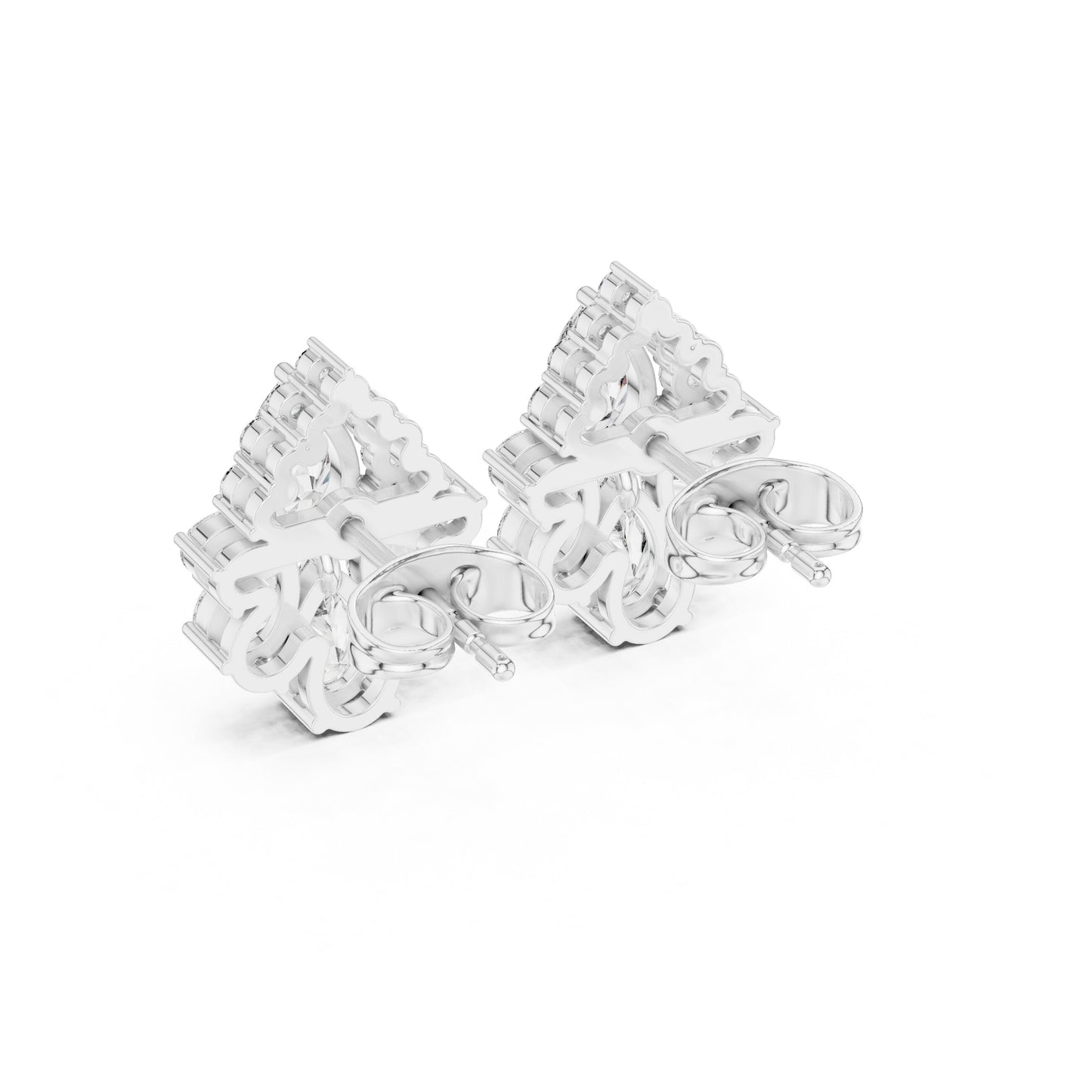 Mixed Shape Lab Grown Diamond Cluster Earrings