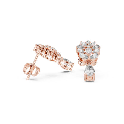 Mixed Shape Lab Grown Diamond Dangle Earrings