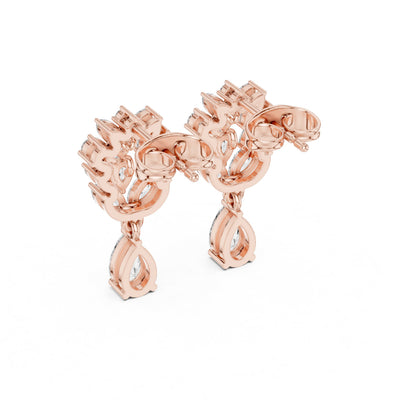Mixed Shape Lab Grown Diamond Dangle Earrings