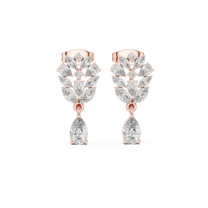 Mixed Shape Lab Grown Diamond Dangle Earrings