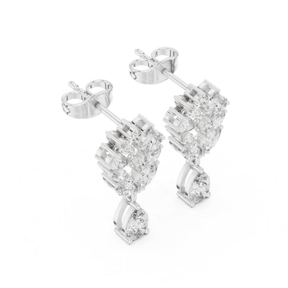 Mixed Shape Lab Grown Diamond Dangle Earrings