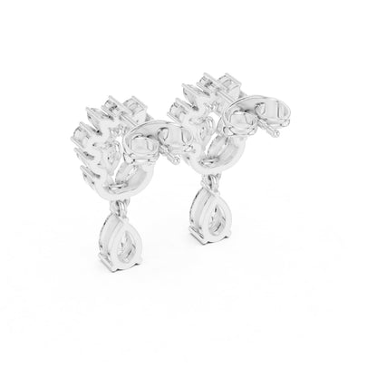 Mixed Shape Lab Grown Diamond Dangle Earrings
