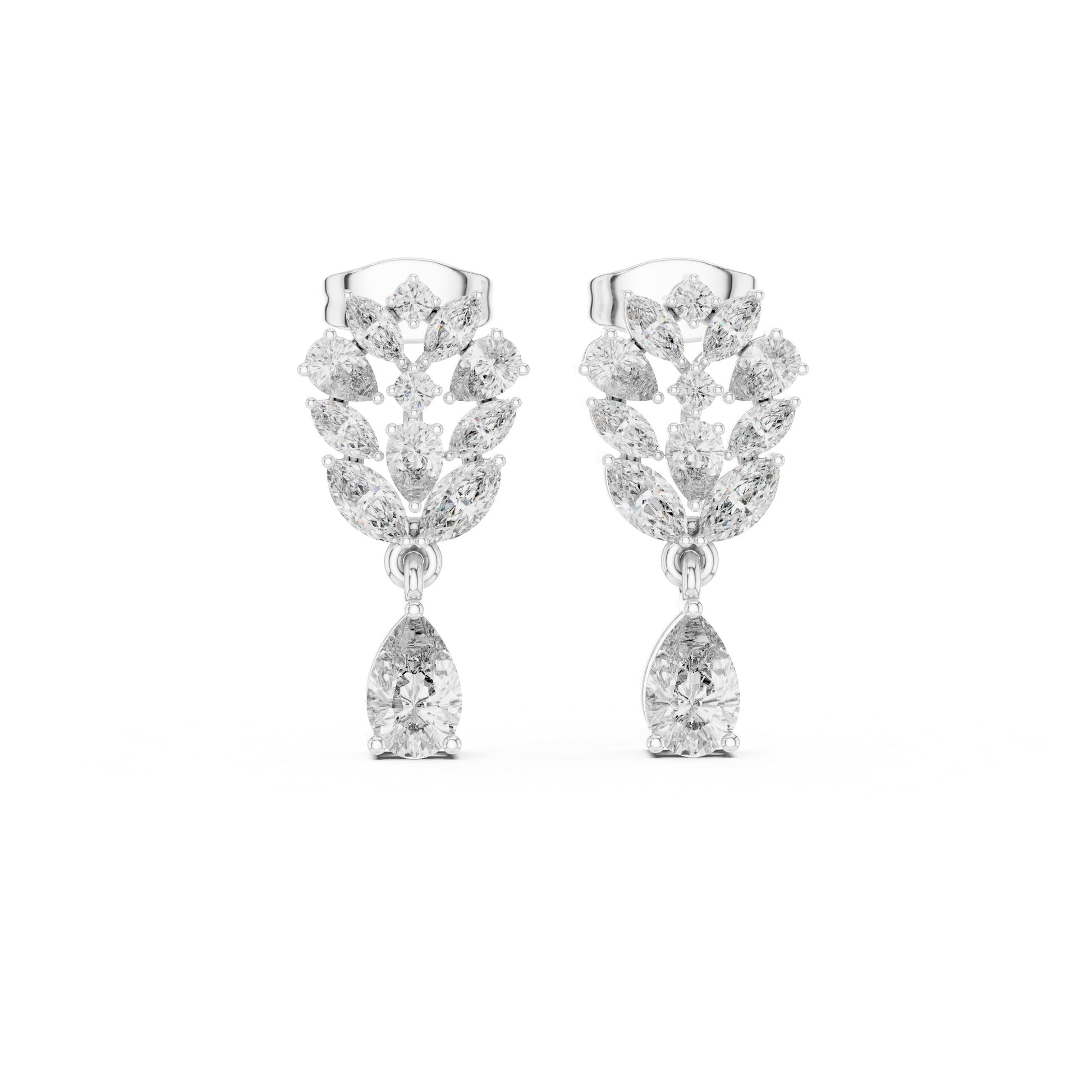 Mixed Shape Lab Grown Diamond Dangle Earrings