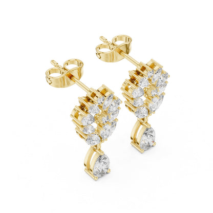 Mixed Shape Lab Grown Diamond Dangle Earrings