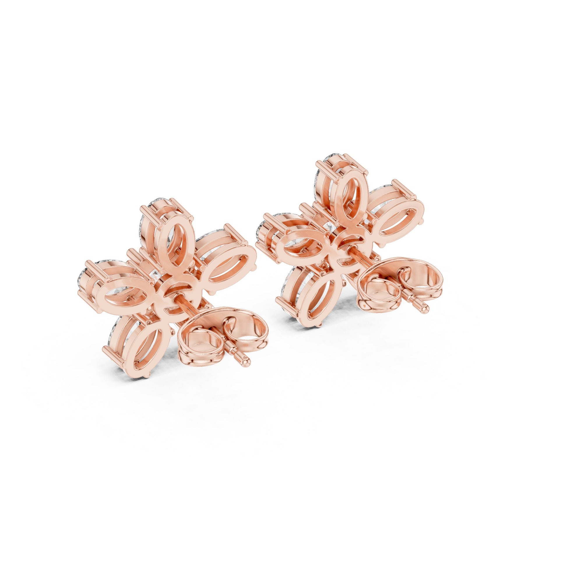 Mixed Shape Lab Grown Diamond Cluster Earrings