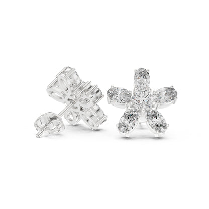Mixed Shape Lab Grown Diamond Cluster Earrings