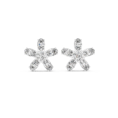 Mixed Shape Lab Grown Diamond Cluster Earrings