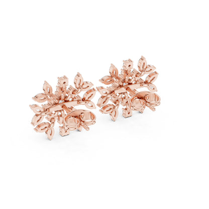 Mixed Shape Lab Grown Diamond Cluster Earrings