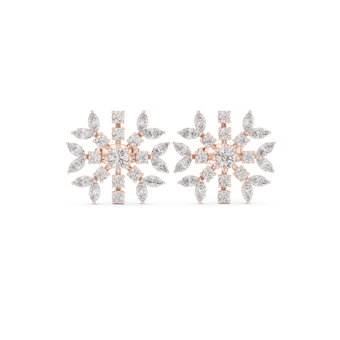 Mixed Shape Lab Grown Diamond Cluster Earrings