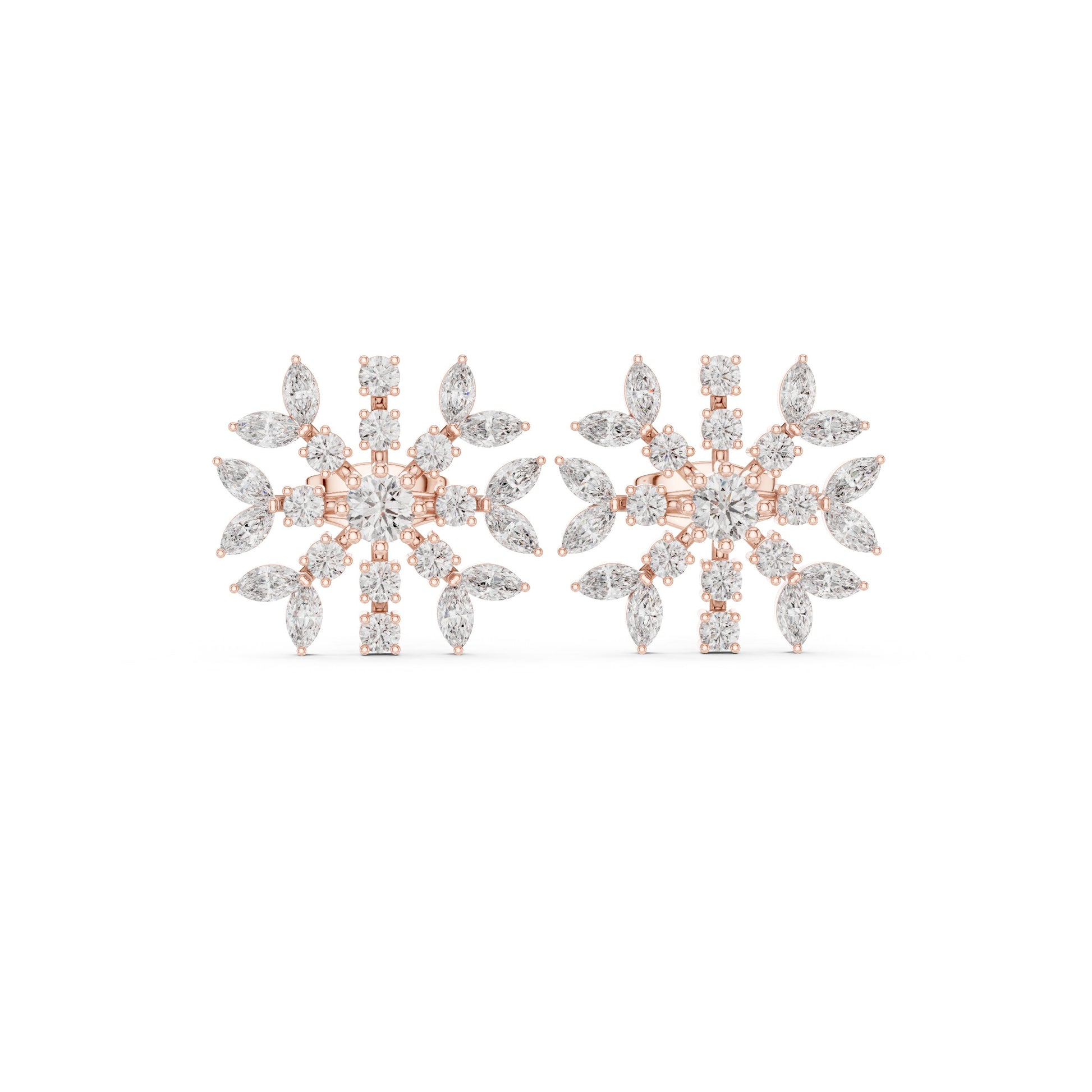 Mixed Shape Lab Grown Diamond Cluster Earrings