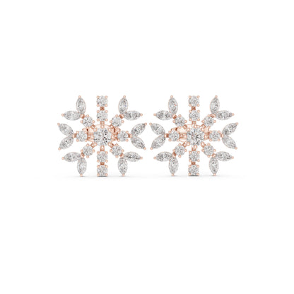 Mixed Shape Lab Grown Diamond Cluster Earrings