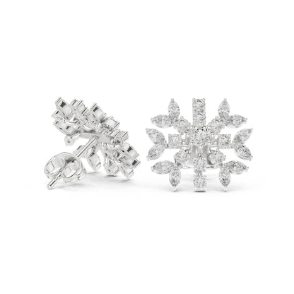 Mixed Shape Lab Grown Diamond Cluster Earrings