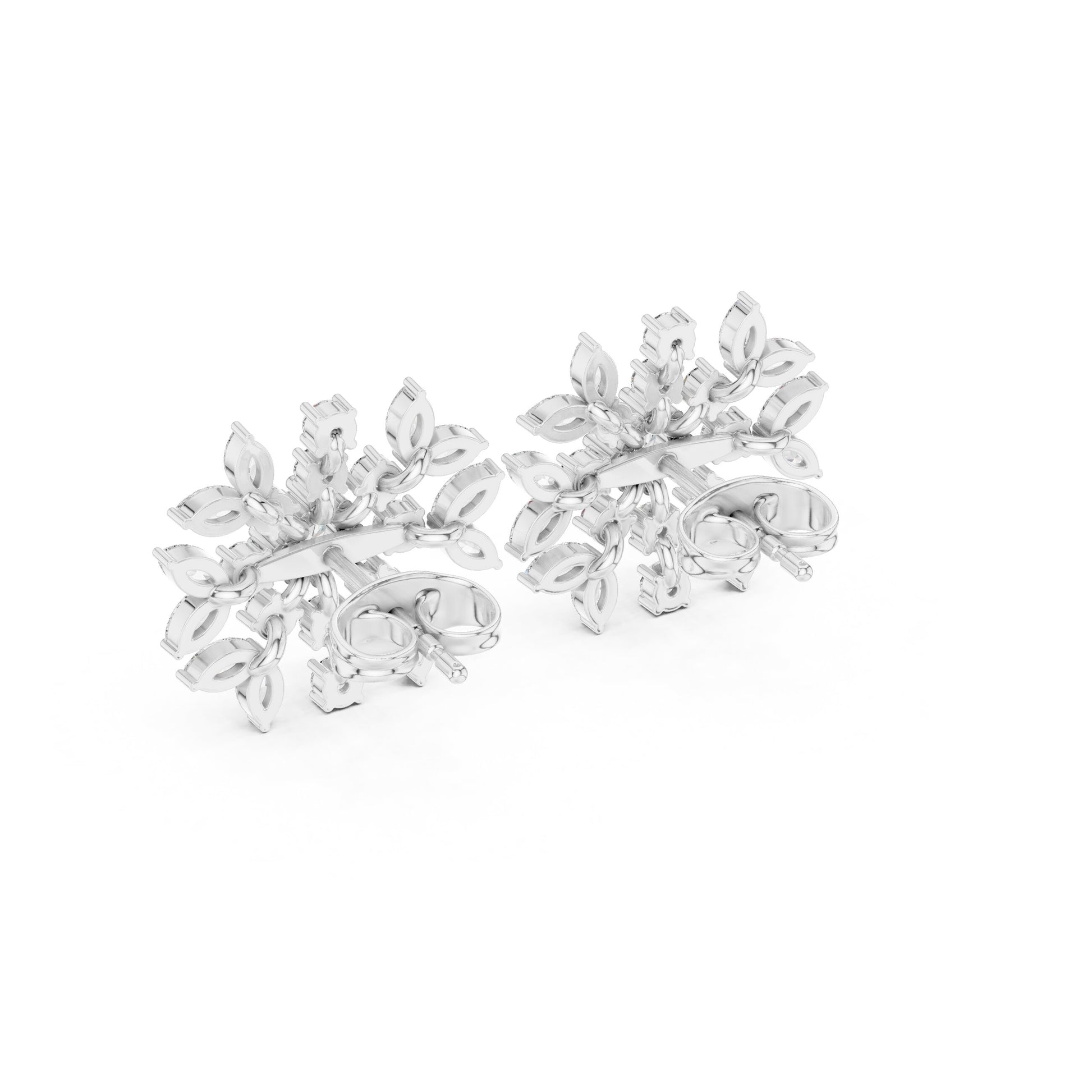 Mixed Shape Lab Grown Diamond Cluster Earrings