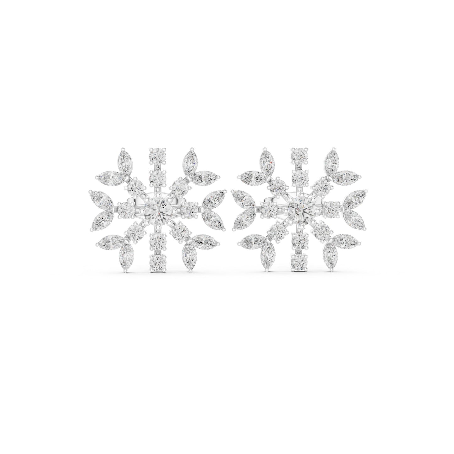 Mixed Shape Lab Grown Diamond Cluster Earrings