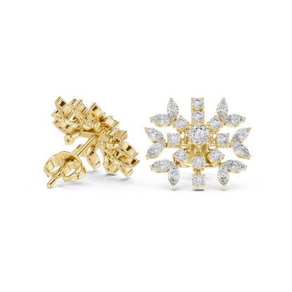 Mixed Shape Lab Grown Diamond Cluster Earrings