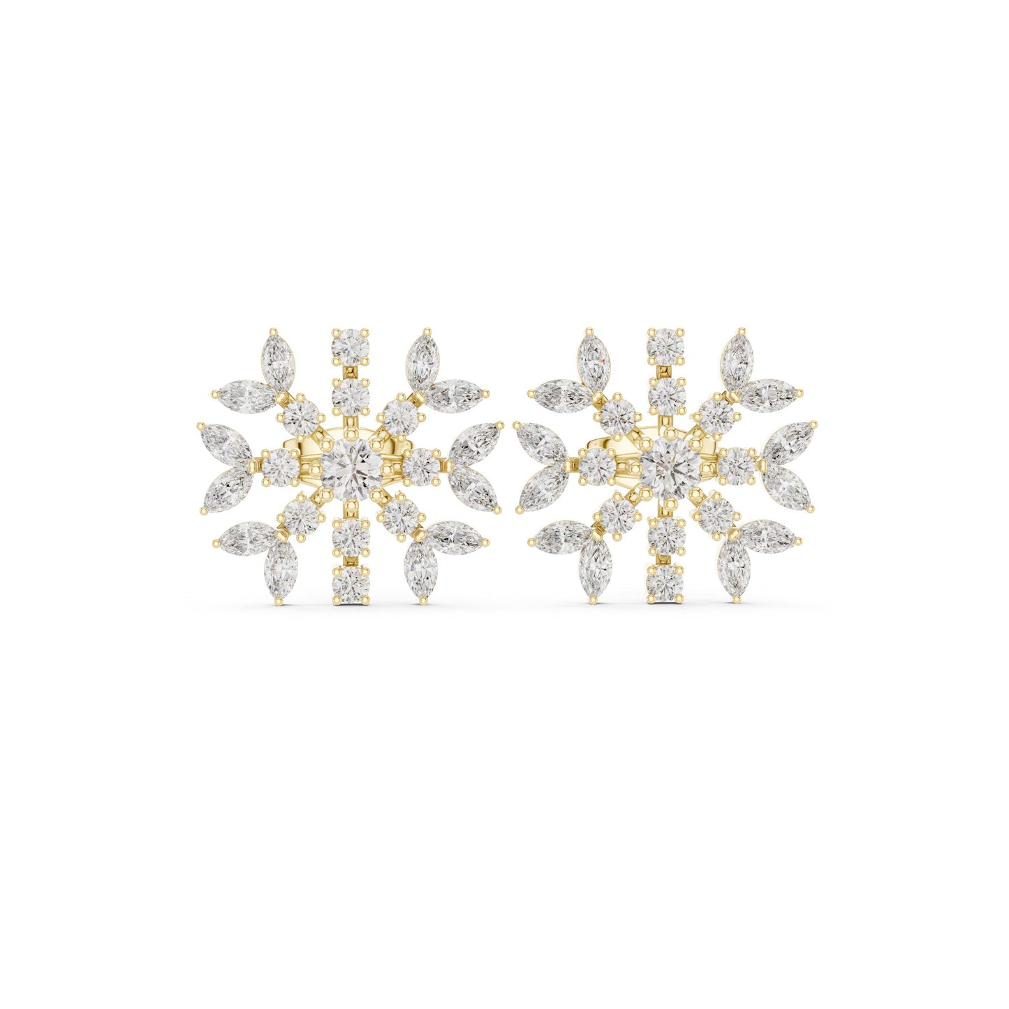 Mixed Shape Lab Grown Diamond Cluster Earrings