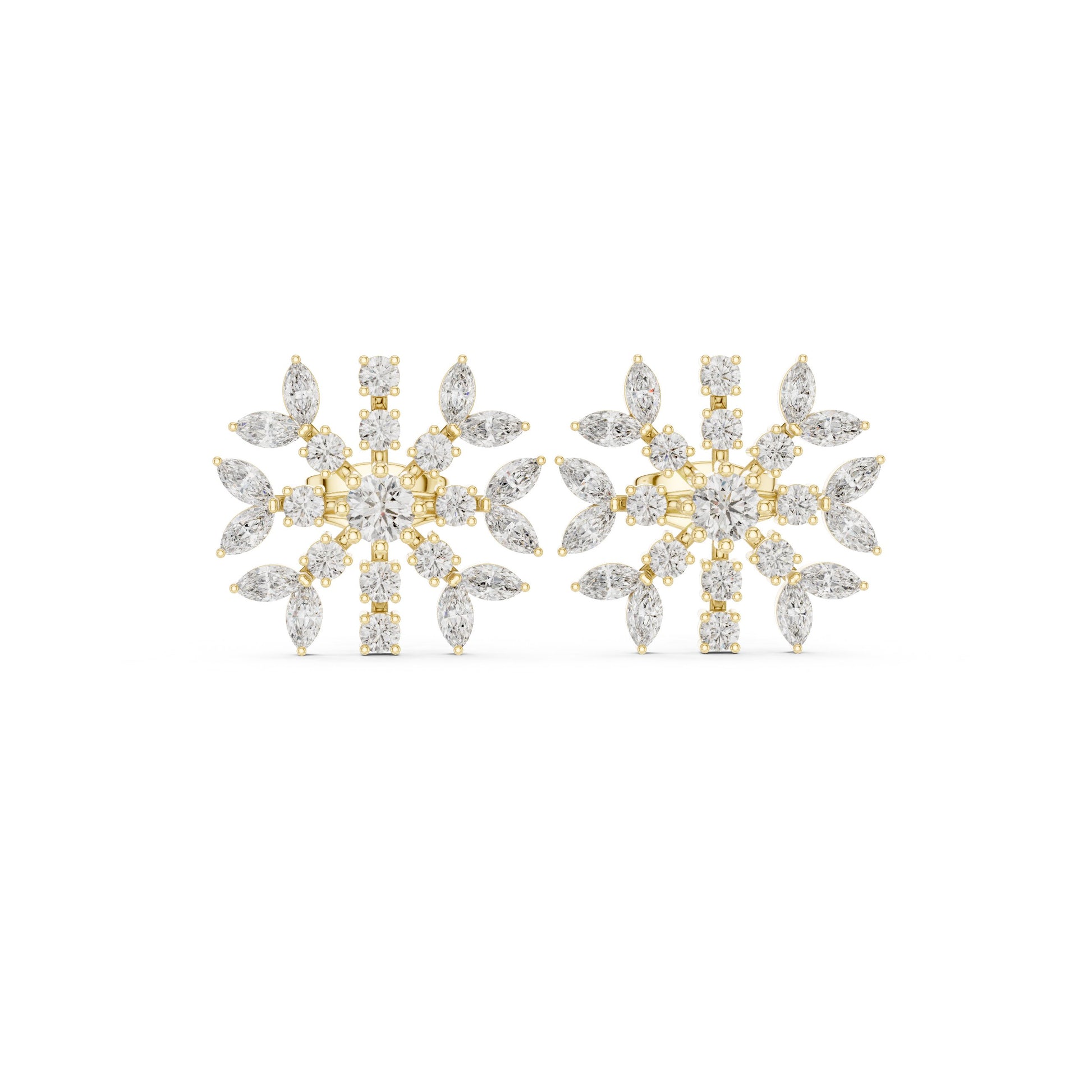 Mixed Shape Lab Grown Diamond Cluster Earrings