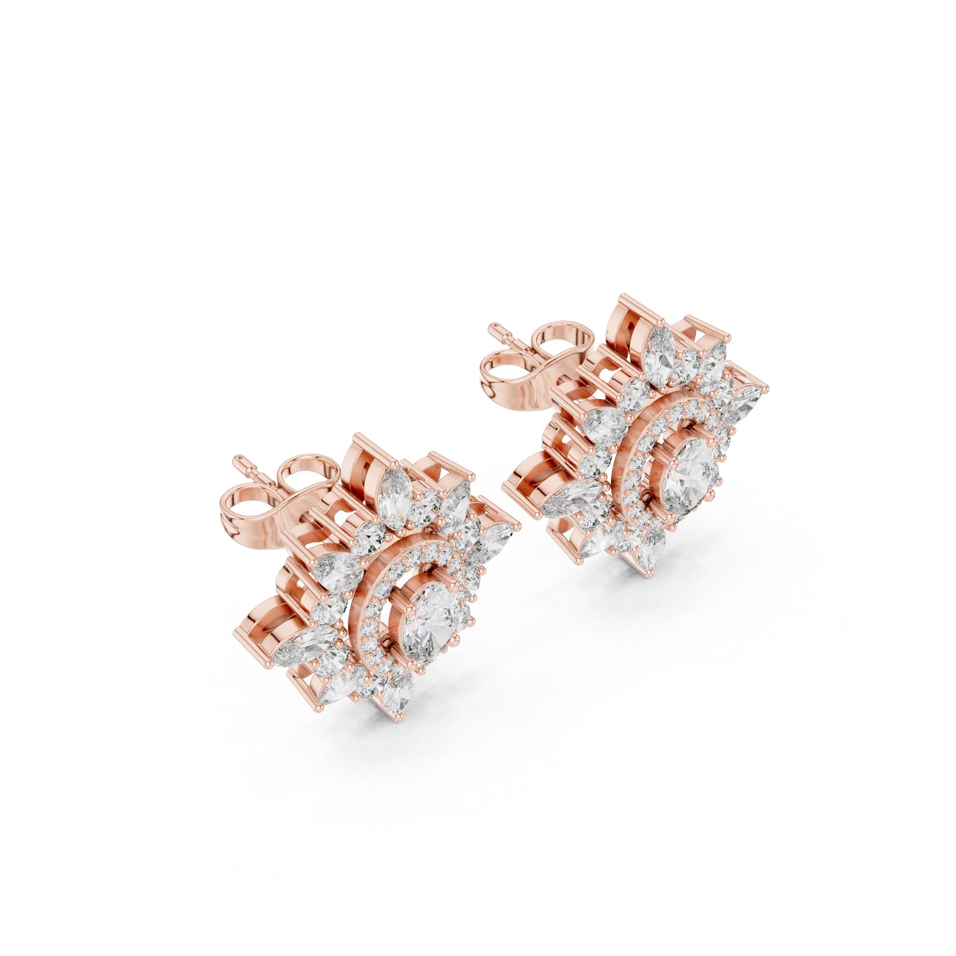 Mixed Shape Lab Grown Diamond Stud Earrings