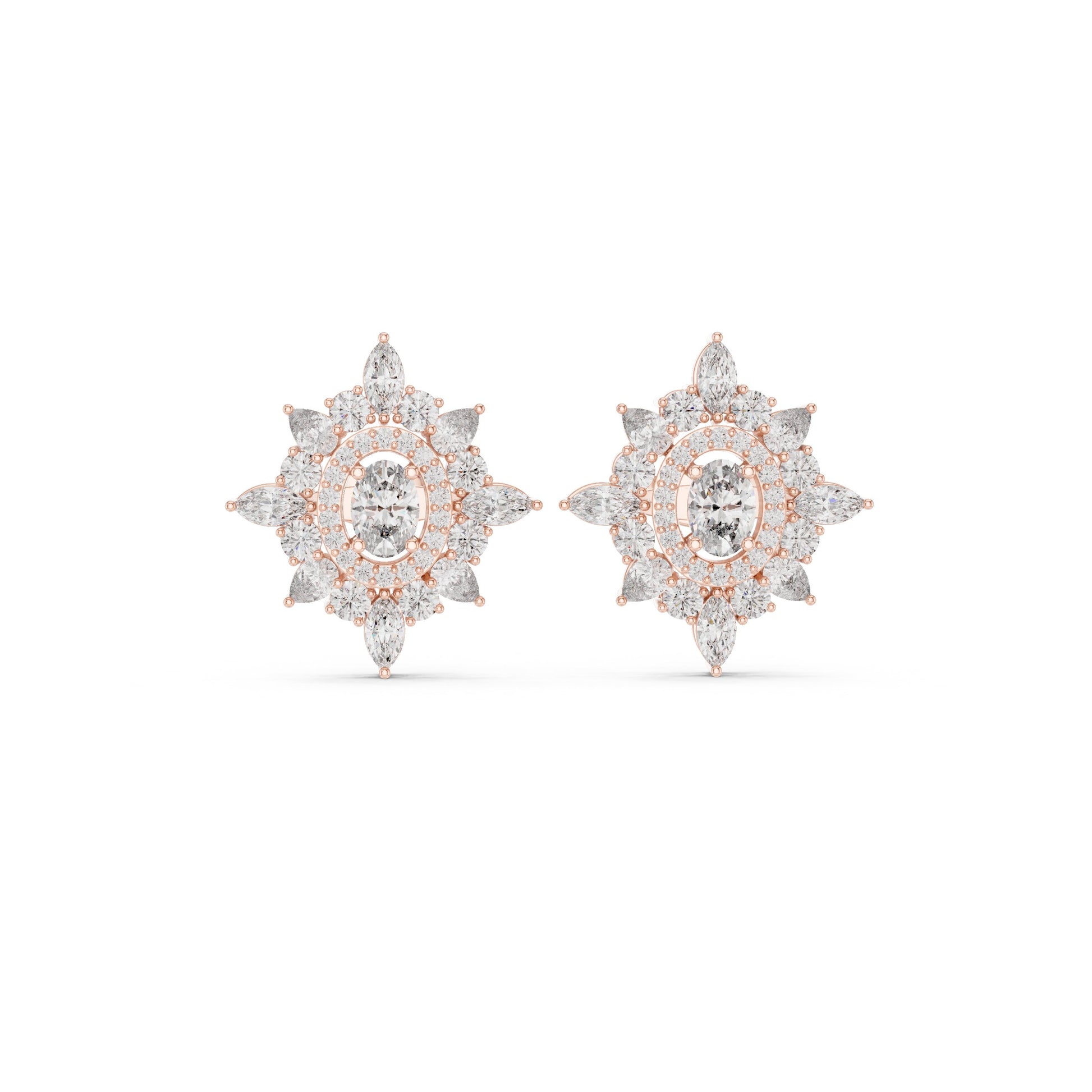 Mixed Shape Lab Grown Diamond Stud Earrings