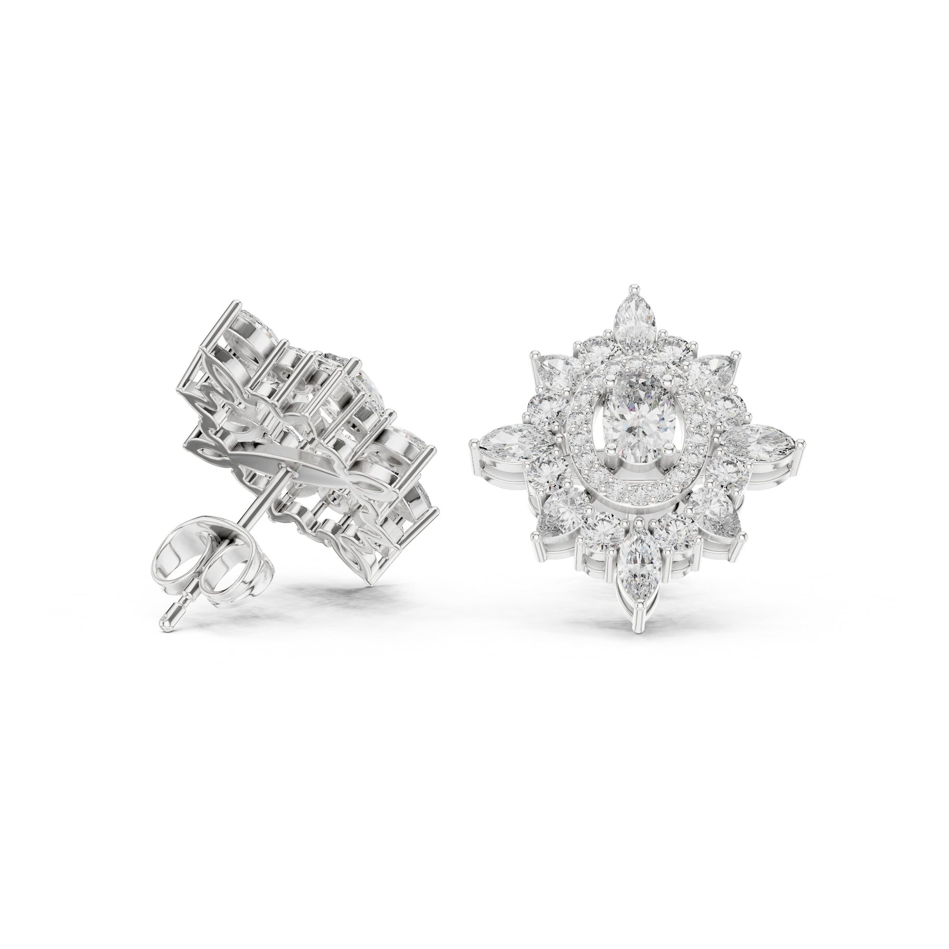 Mixed Shape Lab Grown Diamond Stud Earrings