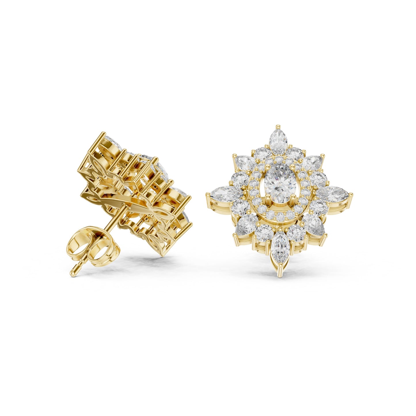 Mixed Shape Lab Grown Diamond Stud Earrings