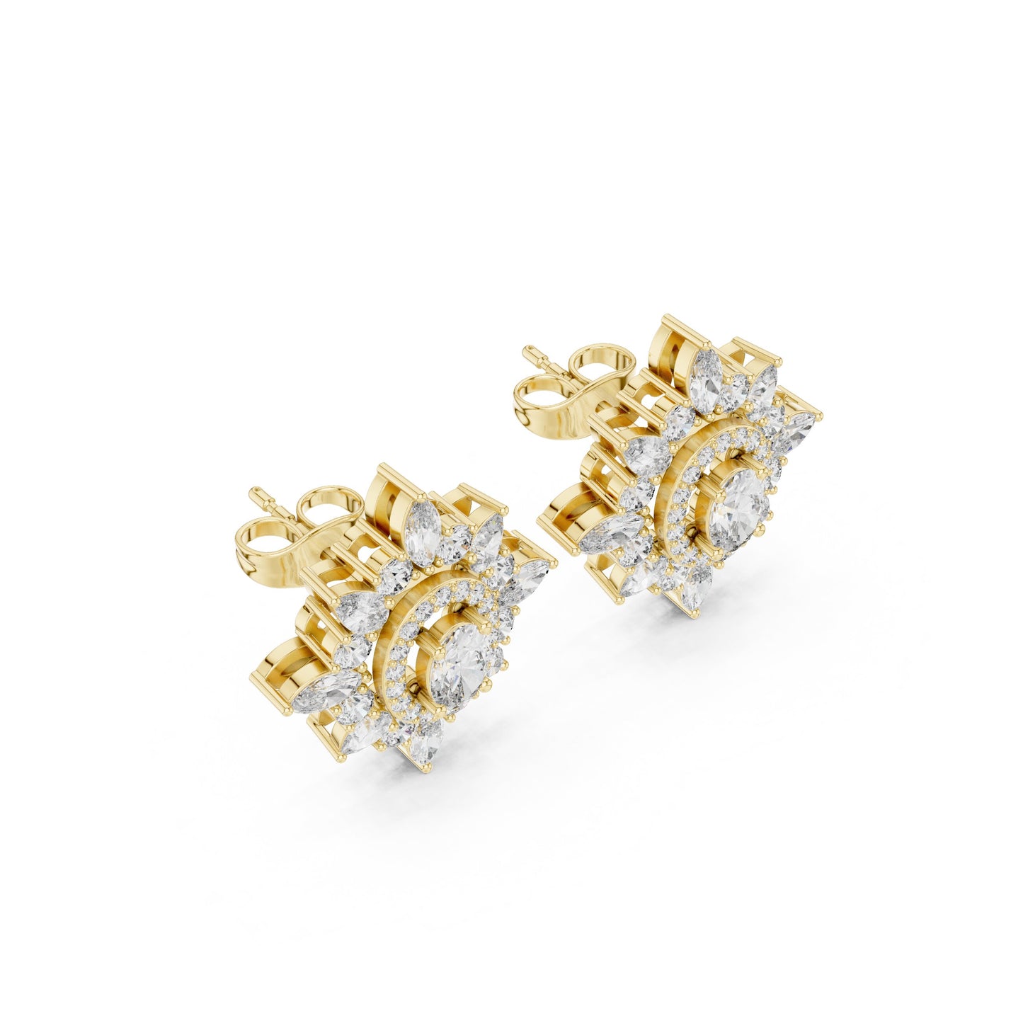Mixed Shape Lab Grown Diamond Stud Earrings
