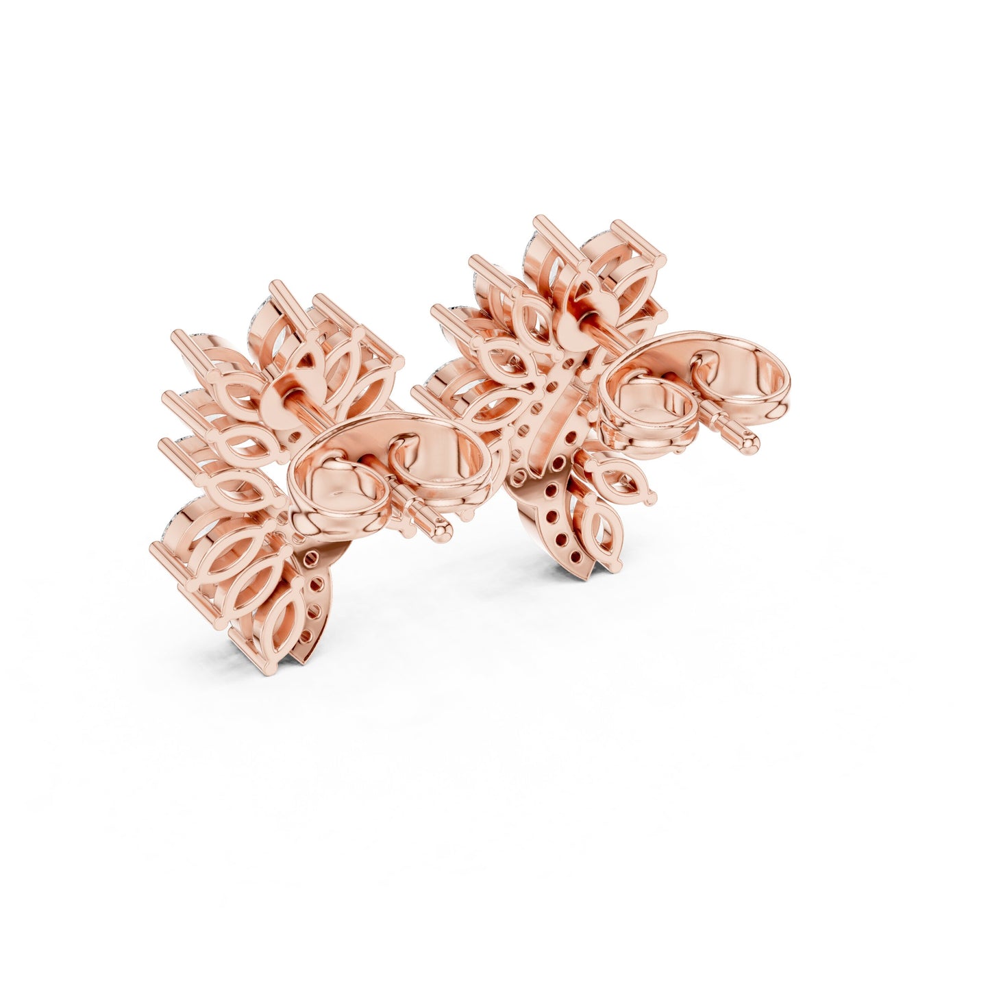 Mixed Shape Lab Grown Diamond Cluster Earrings