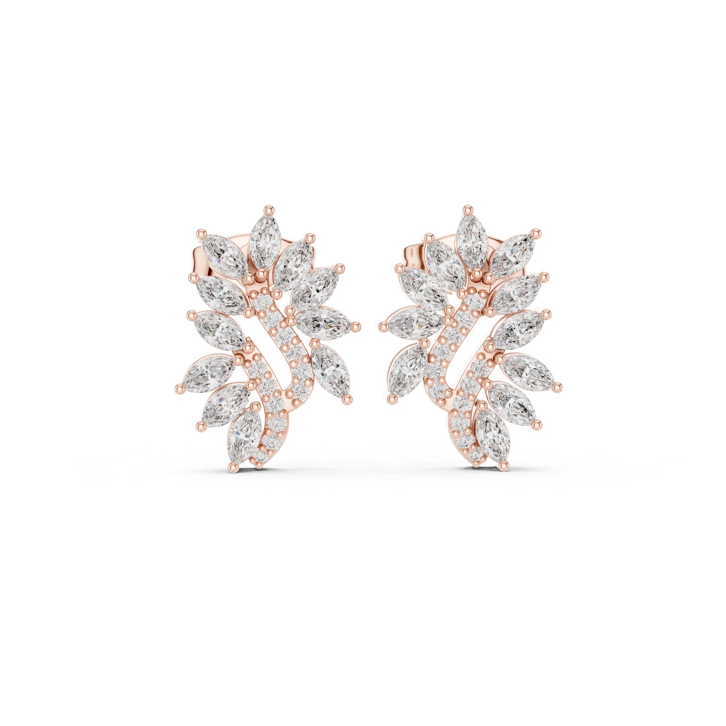 Mixed Shape Lab Grown Diamond Cluster Earrings