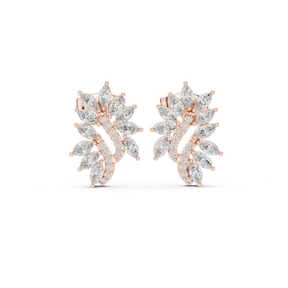 Mixed Shape Lab Grown Diamond Cluster Earrings