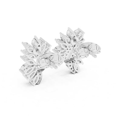 Mixed Shape Lab Grown Diamond Cluster Earrings