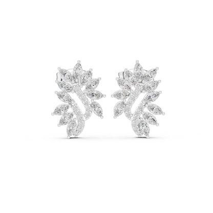 Mixed Shape Lab Grown Diamond Cluster Earrings