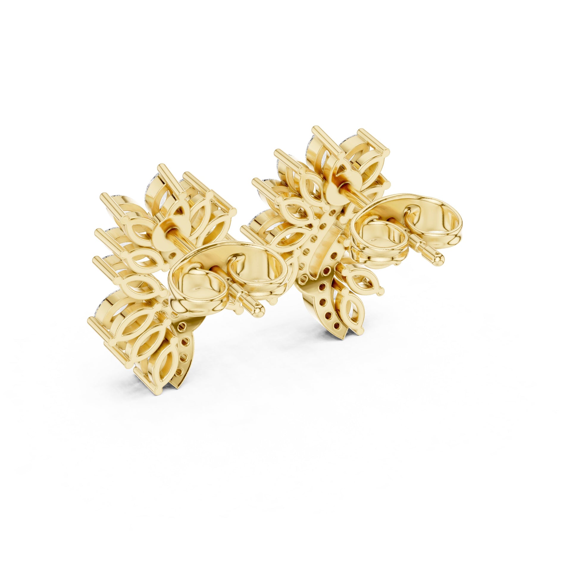 Mixed Shape Lab Grown Diamond Cluster Earrings
