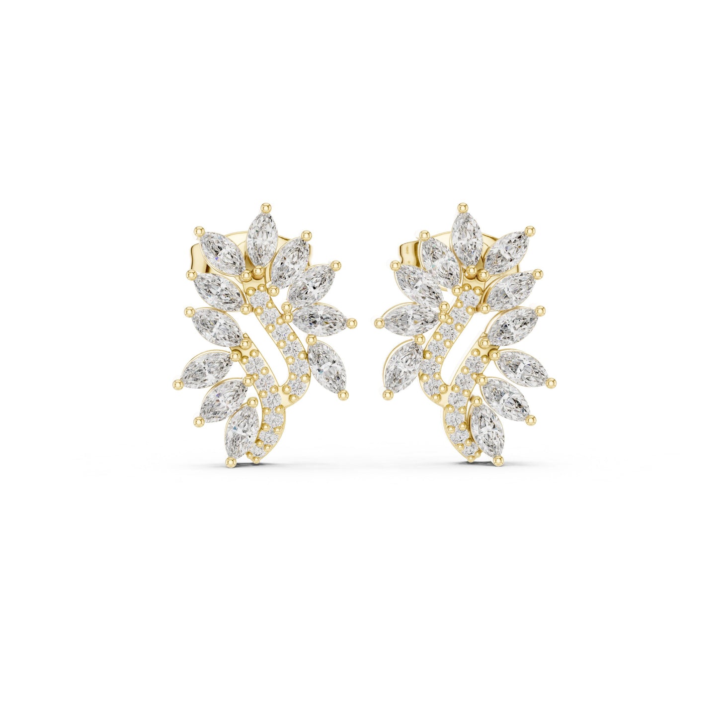 Mixed Shape Lab Grown Diamond Cluster Earrings