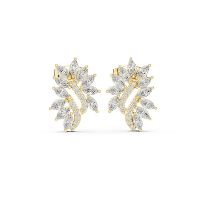 Mixed Shape Lab Grown Diamond Cluster Earrings
