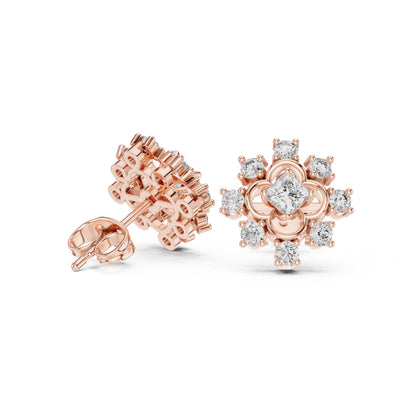 Round Stud Lab Grown Diamond Earrings