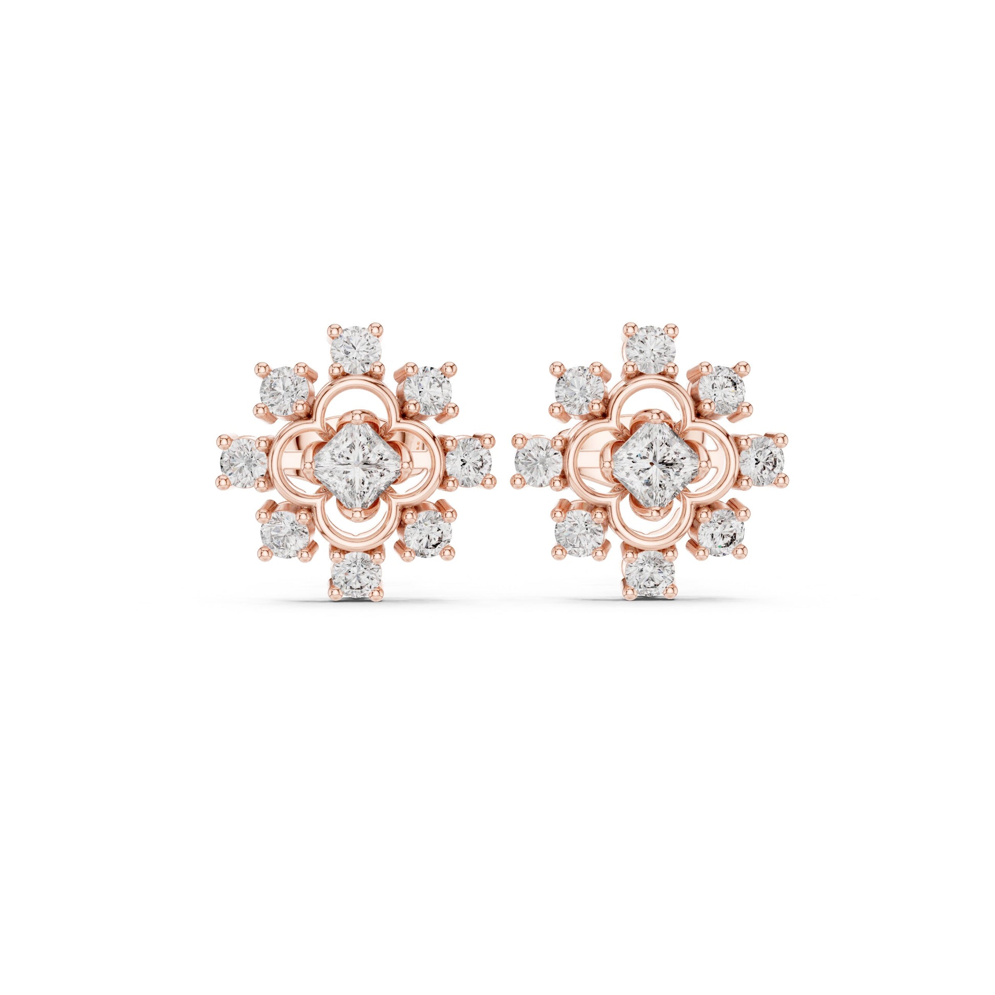 Round Stud Lab Grown Diamond Earrings
